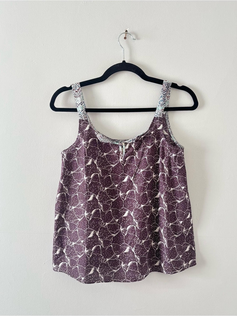 Cotelac Printed Cami Tank Top Sleeveless Blouse Flowy Purple